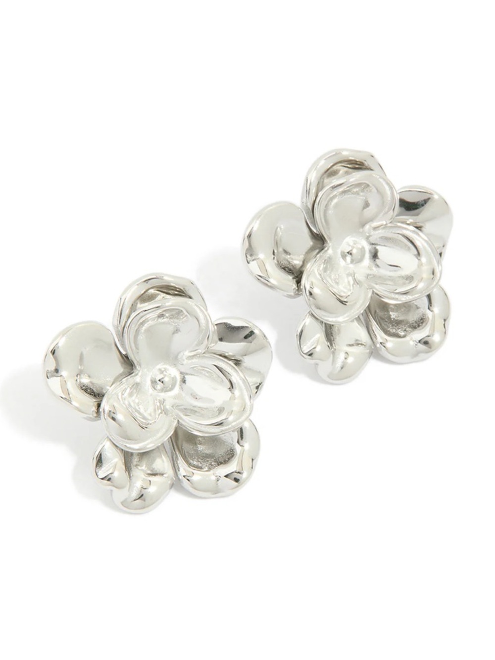 Waterproof stainless steel mini double daisy earrings